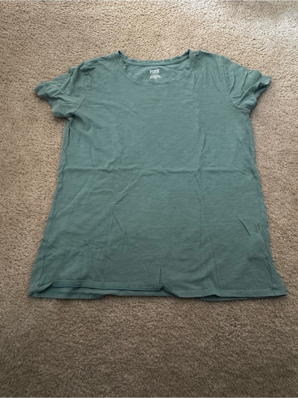 PINK Everyday Crew Neck Tee - Sage Green Size M